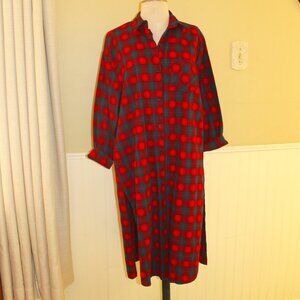 Casting LA Longline Button-Down Plaid Shirt Size S/M